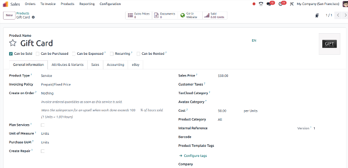 How we can Configure the Gift Cards in Odoo17