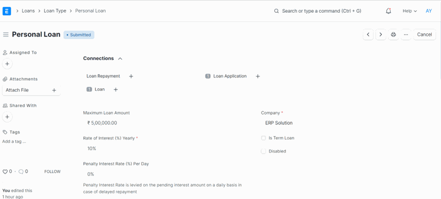 Loan Management with ERPNext Loan Type