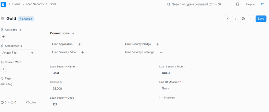 Loan Management with ERPNext Loan Security Type
