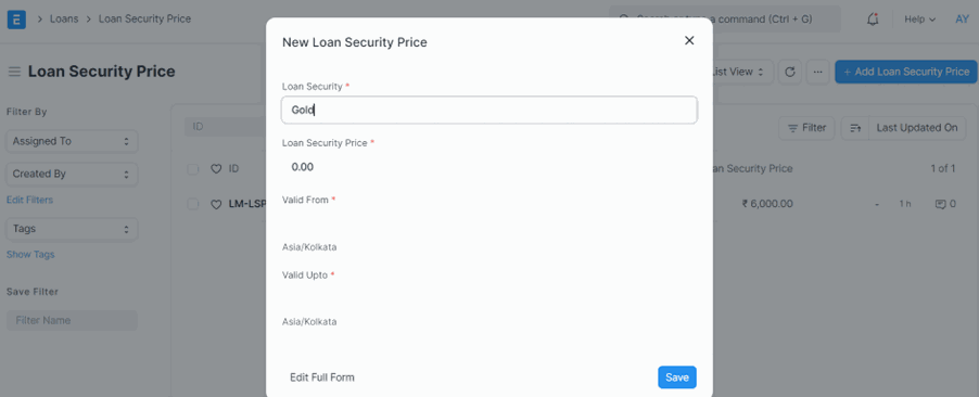 Loan Management with ERPNext Loan Security Price