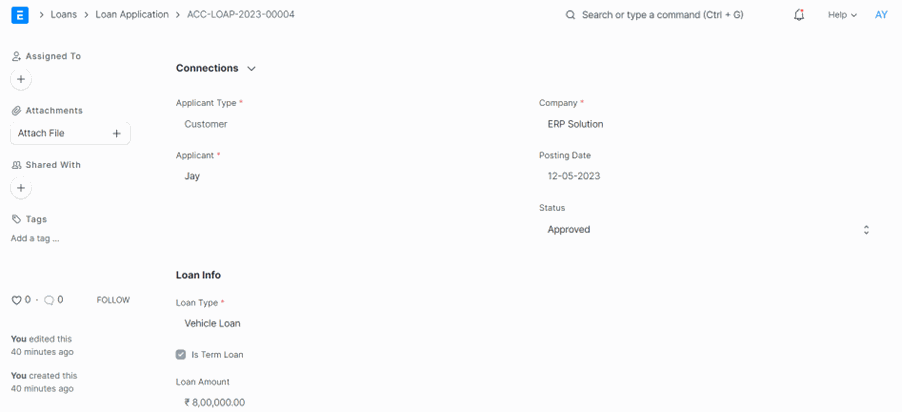 Loan Management with ERPNext Loan Application