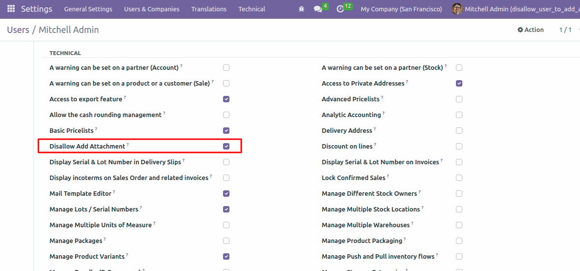 Disallow User to add Attachment In Odoo Disallow add attachment