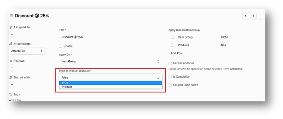 Create Pricing Rules in ERPNext Product discount or price discount
