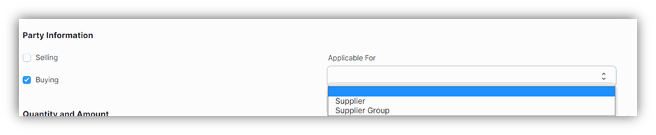 Create Pricing Rules in ERPNext party information