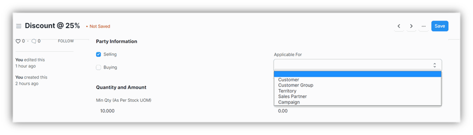 Create Pricing Rules in ERPNext Choose from below