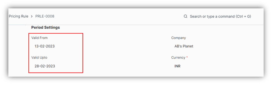 Create Pricing Rules in ERPNext period settings