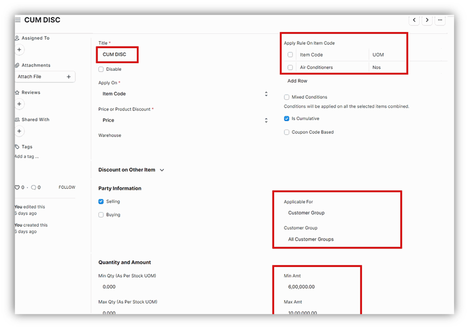 Is cumulative pricing rule in erpnext