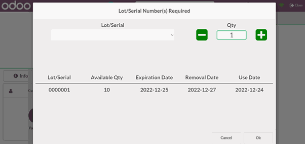 POS lot Selection Odoo Module: Configuration