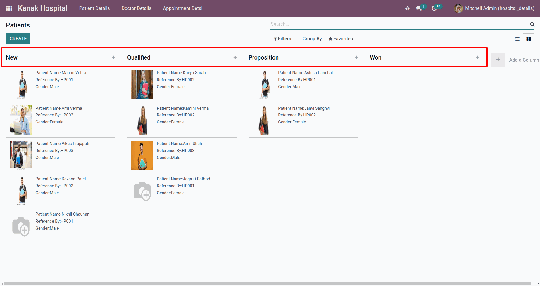 Odoo Kanban View