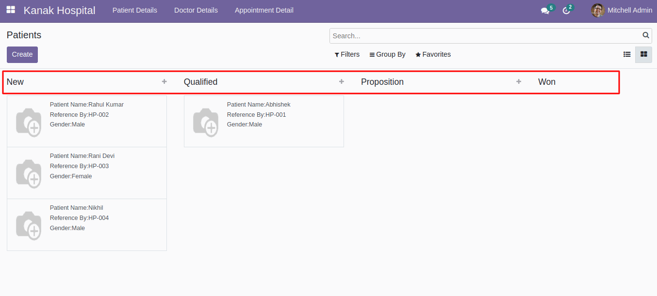 Advanced Kanban View in Odoo Default Group by : Odoo Kanban View