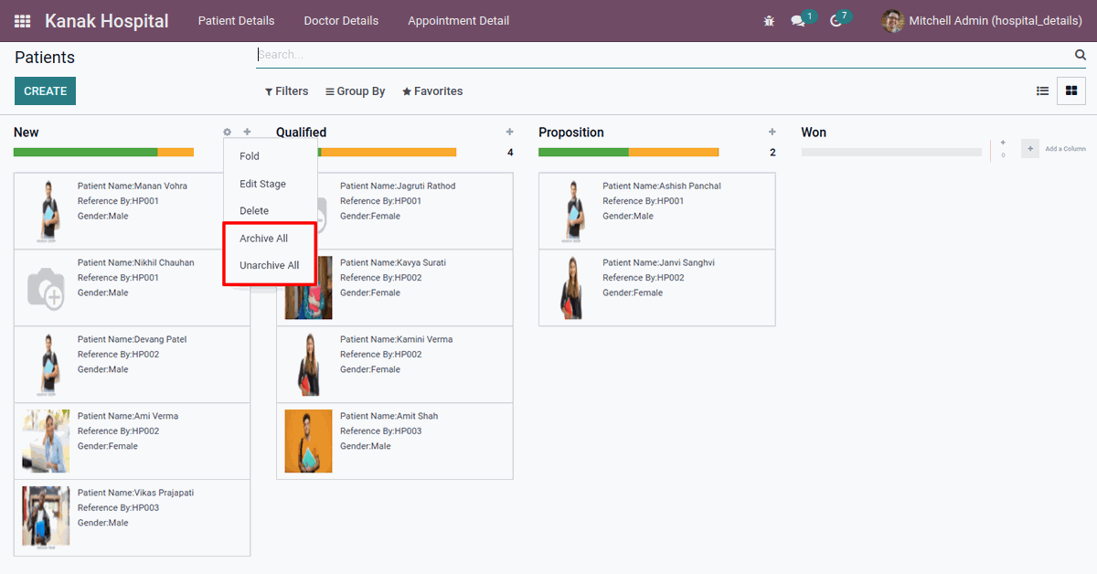 Advanced Kanban View in Odoo Archivable: Odoo Kanban View