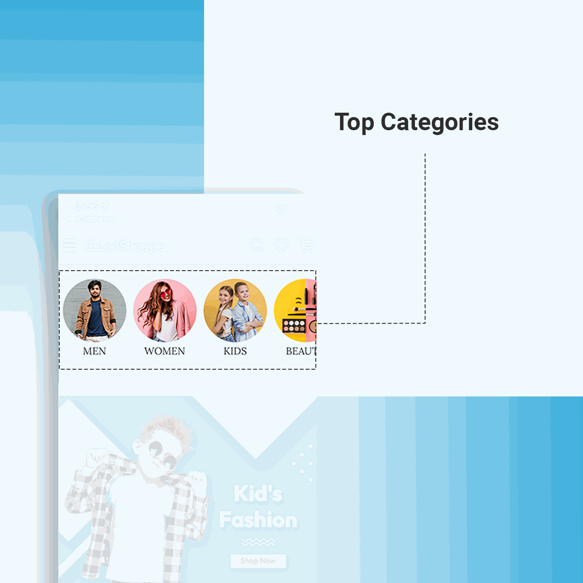 OdooShoppe - Mobile App For Ecommerce Business Top Categories
