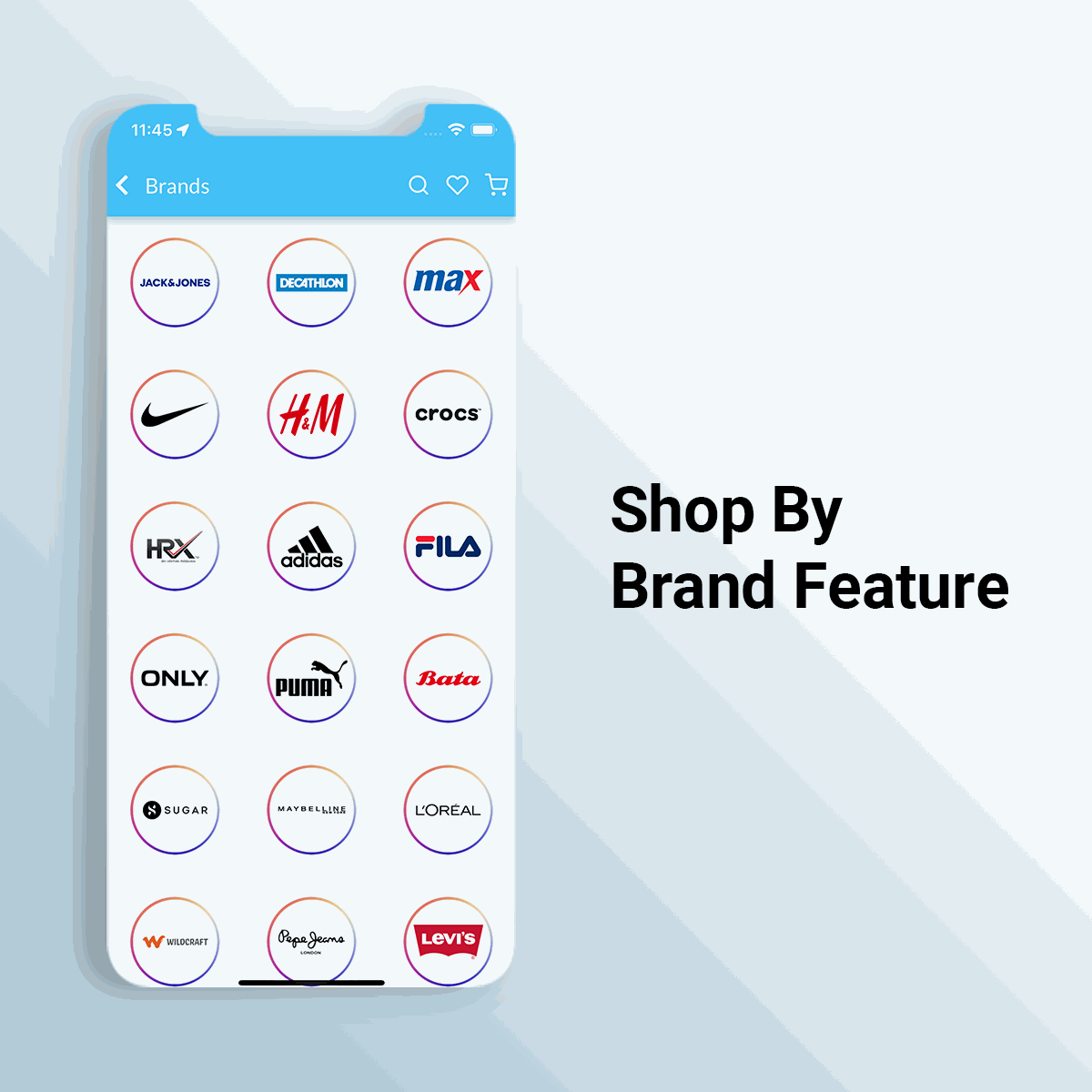 OdooShoppe - Mobile App For Ecommerce Business Shop by brand Feature