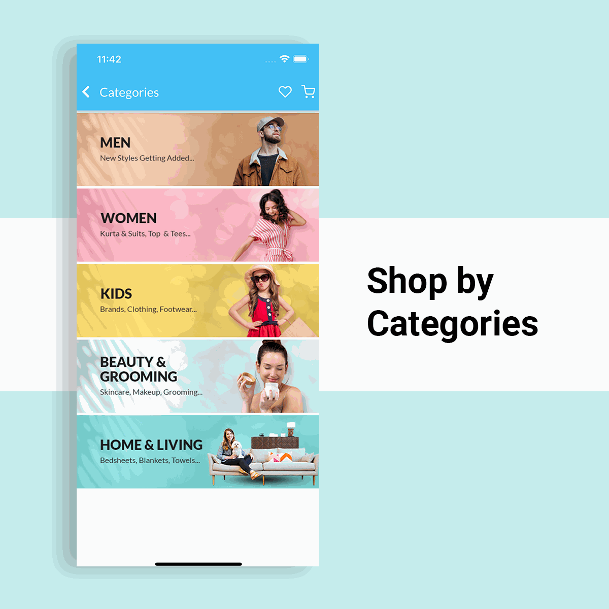 OdooShoppe - Mobile App For Ecommerce Business Shop by categories