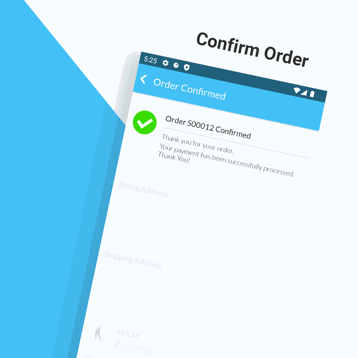 OdooShoppe - Mobile App For Ecommerce Business Confirm Order
