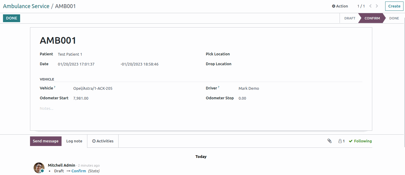 Odoo for Healthcare Management Ambulance Service Management