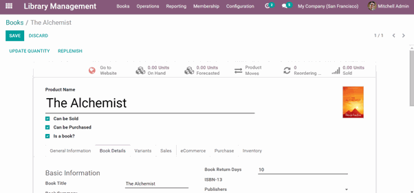 Features of Library Management Odoo Module