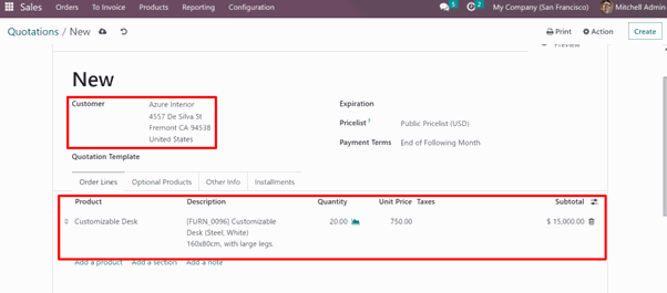 Configuration of Payment Installments Odoo App