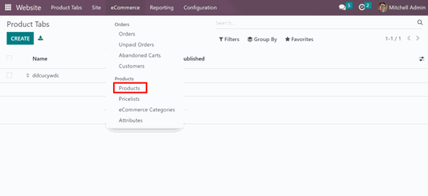 Create a Product Tab in odoo