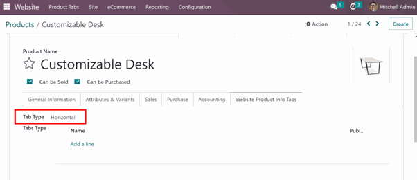 Manage Website Product Tabs In Odoo Create a Product Tab in odoo