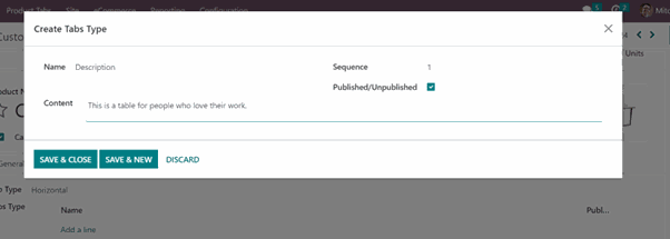 Create a Product Tab in odoo