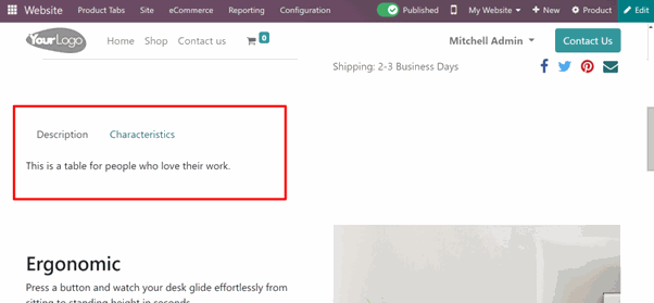 Create a Product Tab in odoo