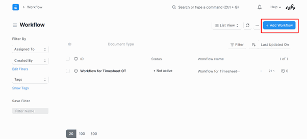 How To Set A Workflow In ERPNext Add workflow button