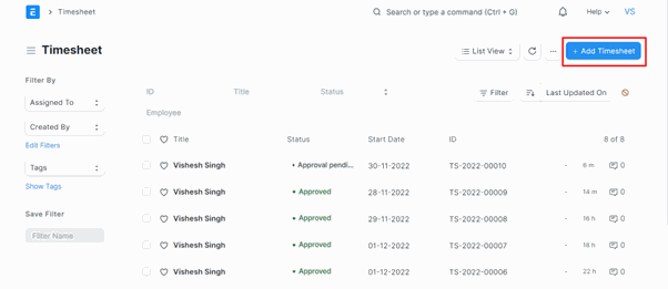 How To Set A Workflow In ERPNext Add timesheet button