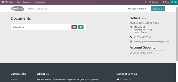 Portal Employee Attendance Module In Odoo Attendance tab