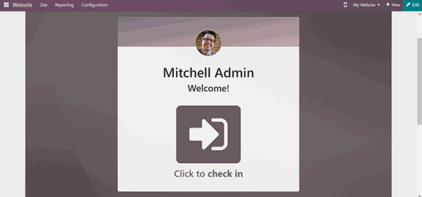 Portal Employee Attendance Module In Odoo Check-in tab