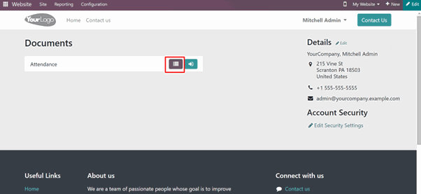Portal Employee Attendance Module In Odoo check previous attendance records