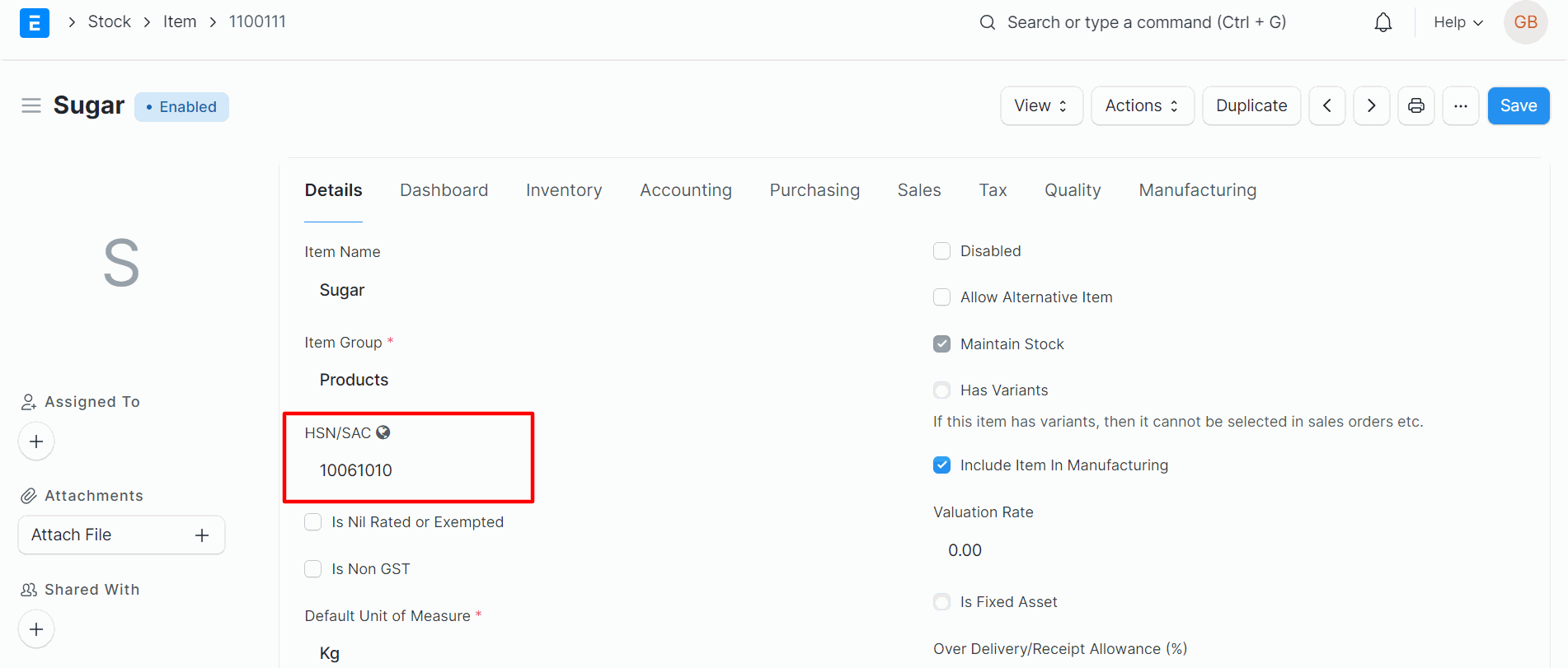 Manage Multiple UoM's For A Product With ERPNext Add HSN/SAC code