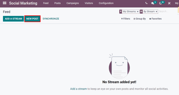 Social Media Marketing Module In Odoo new post