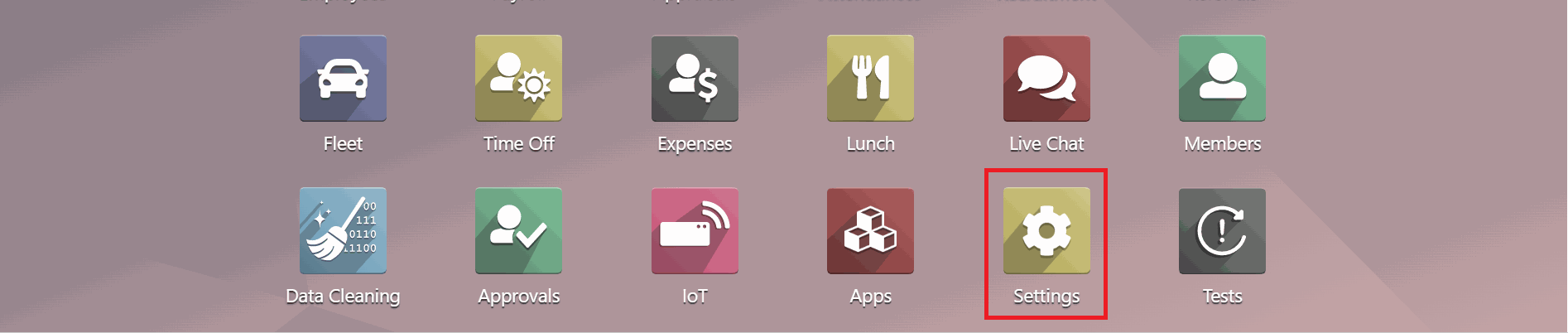 Manage Survey in Odoo Setting App : Odoo Dashboard