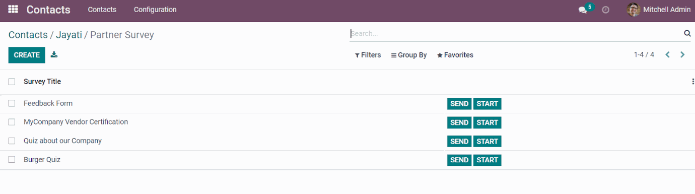 Manage Survey in Odoo Partner Survey Module