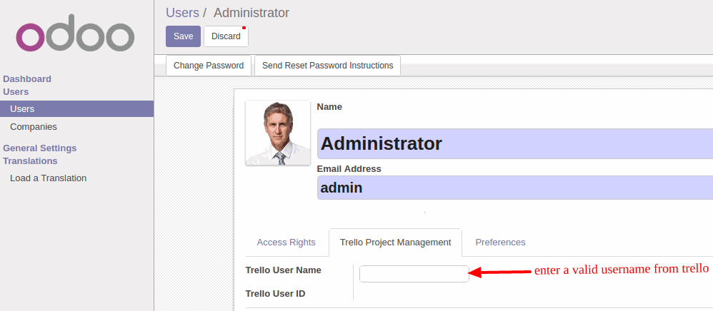 Trello Project Management Tab in Odoo Trello Project Management Tab in Odoo