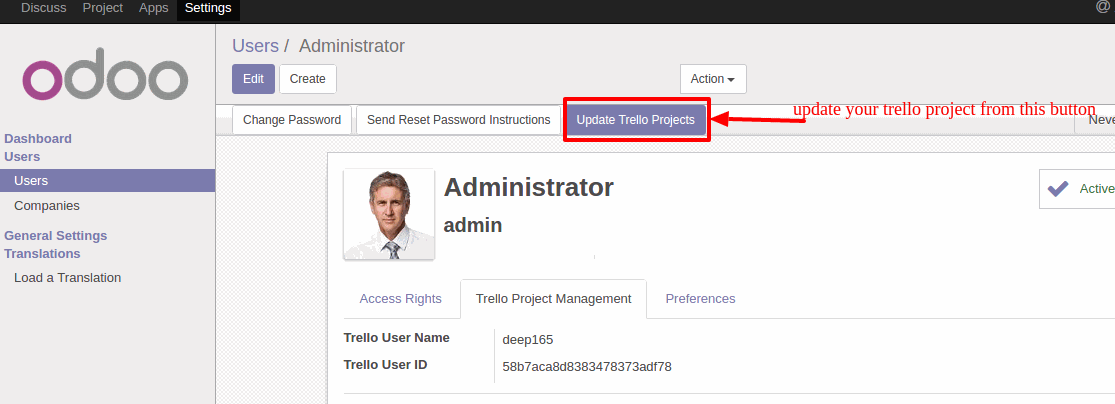 Update Trello Project in Odoo Update Trello Project in Odoo