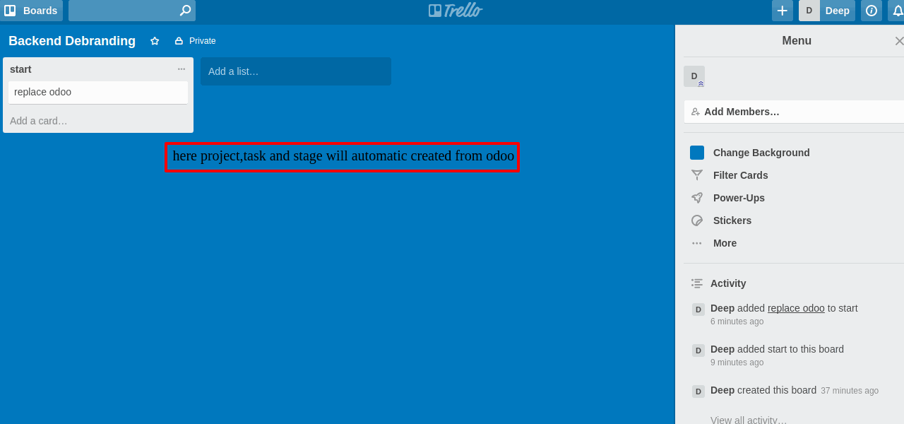 View of Project, Task and Stage in Trello - Odoo View of Project, Task and Stage in Trello - Odoo