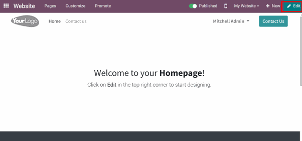 Website Homepage View in Odoo Website Homepage View in Odoo
