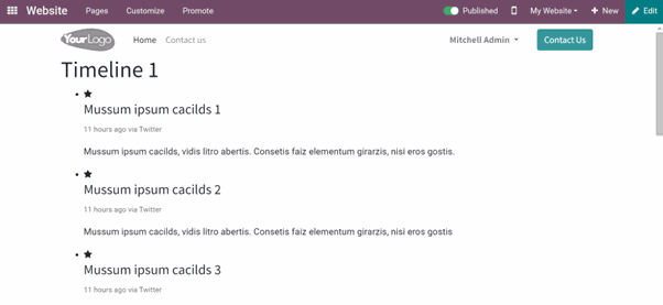 Website Timeline Snippet - Odoo Module Website Timeline Snippet Styles: Style 1