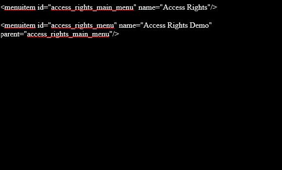 Creating Access Rights For Menu Item