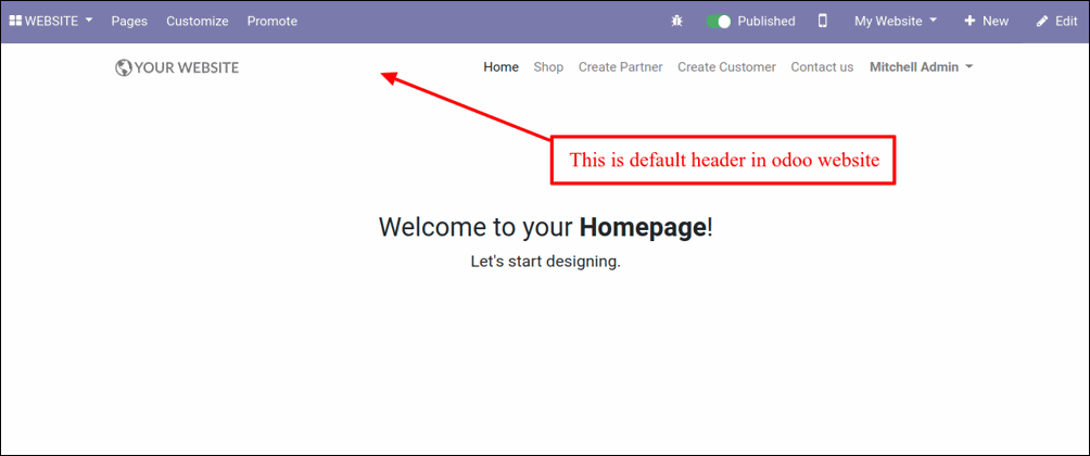 Replace the Header in Odoo Website