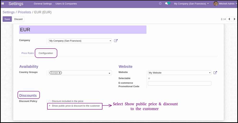 How To Display Discounts and Ribbons on Odoo Website Discount on Website in Odoo