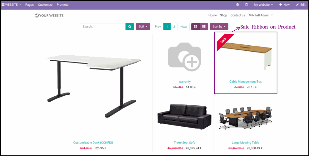 How To Display Discounts and Ribbons on Odoo Website Ribbon and Image Full Size on Website