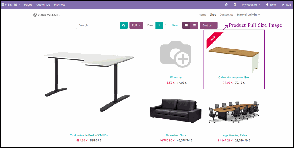 How To Display Discounts and Ribbons on Odoo Website Ribbon and Image Full Size on Website