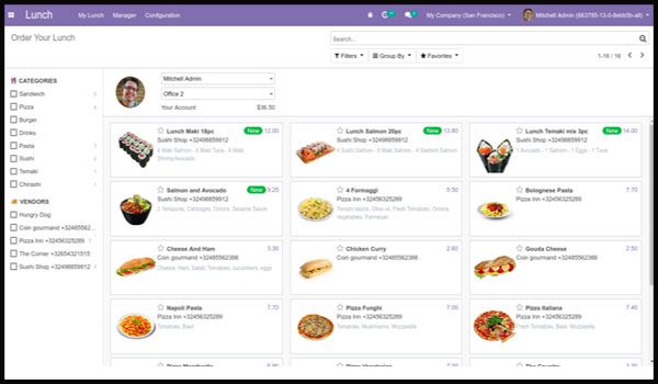 New Expected Features in Odoo 13 Lunch Module UI is Redesigned in Odoo