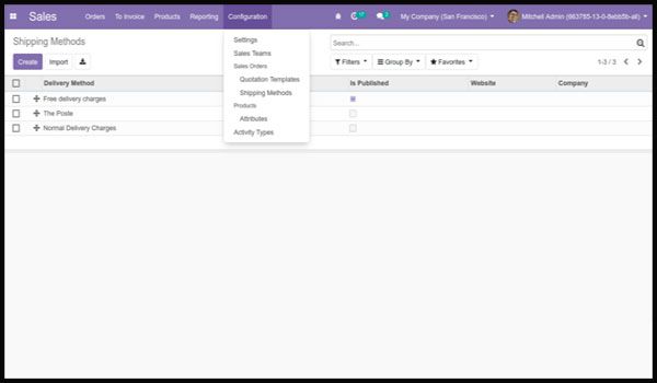 Delivery Method renamed to Shipping Method in Sales (Odoo)