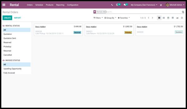 Rental Module in Odoo