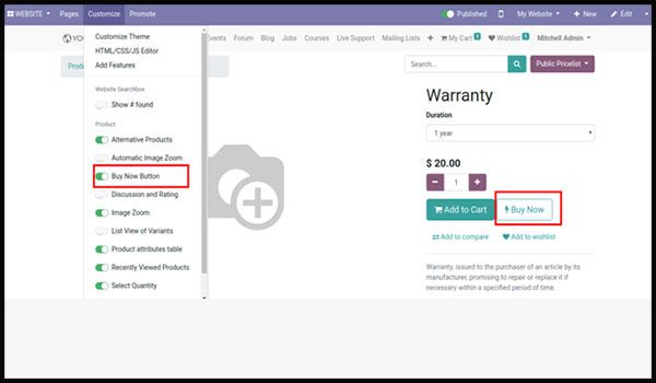 New Expected Features in Odoo 13 Buy Now Button in Ecommerce: Odoo 13