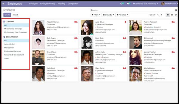 New Expected Features in Odoo 13 Search panel in Employee Kanban view, also add this feature in other modules via odoo framework